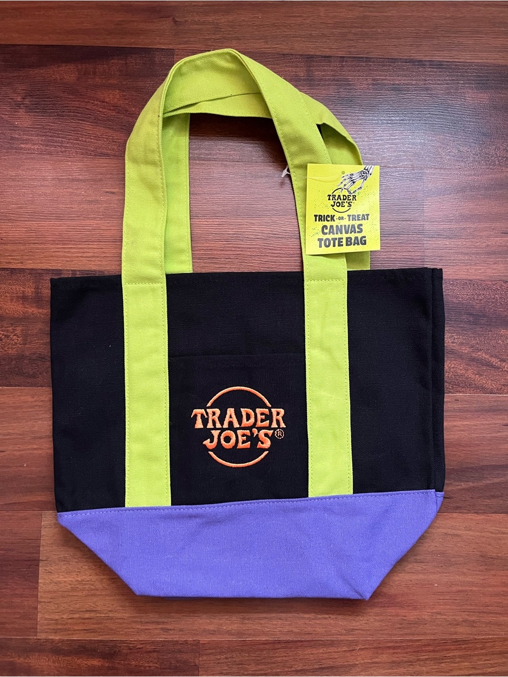 NWT Trader Joe’s Halloween Mini Tote Bag (Black & Green)